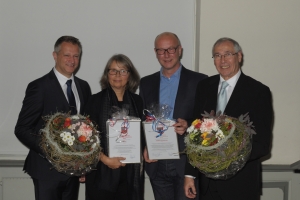 Landrat Oliver Stolz, Marion Inge Otto-Quoos, Anders Petersen, Kreispräsident Burkhard E. Tiemann